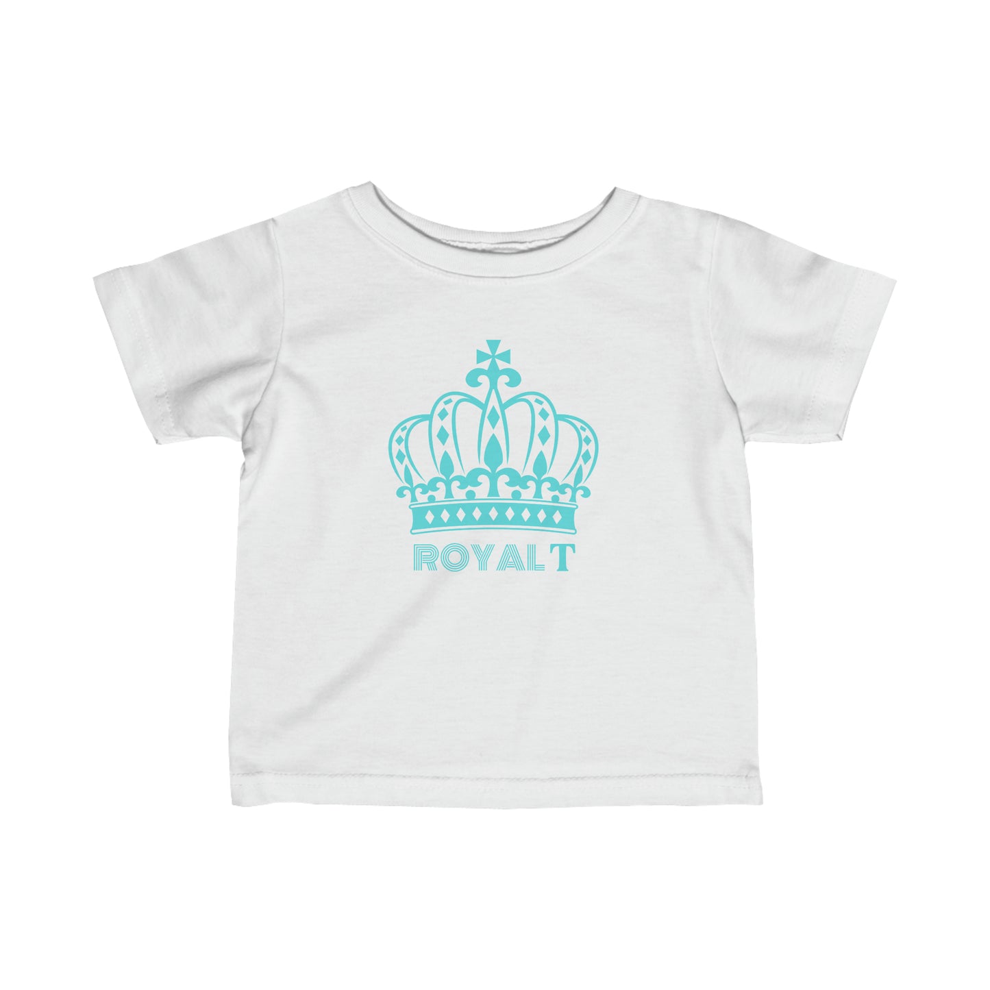 Copy of Babies Fine Jersey Tee- Light Blue Royal T Logo