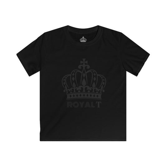Black - Childrens Unisex Softstyle T Shirt - Black Royal T