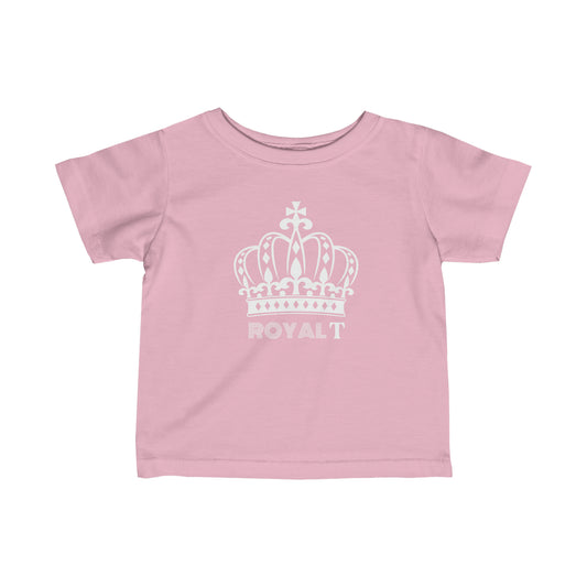 Babies Fine Jersey Tee- White Royal T Logo