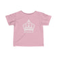 Babies Fine Jersey Tee- White Royal T Logo