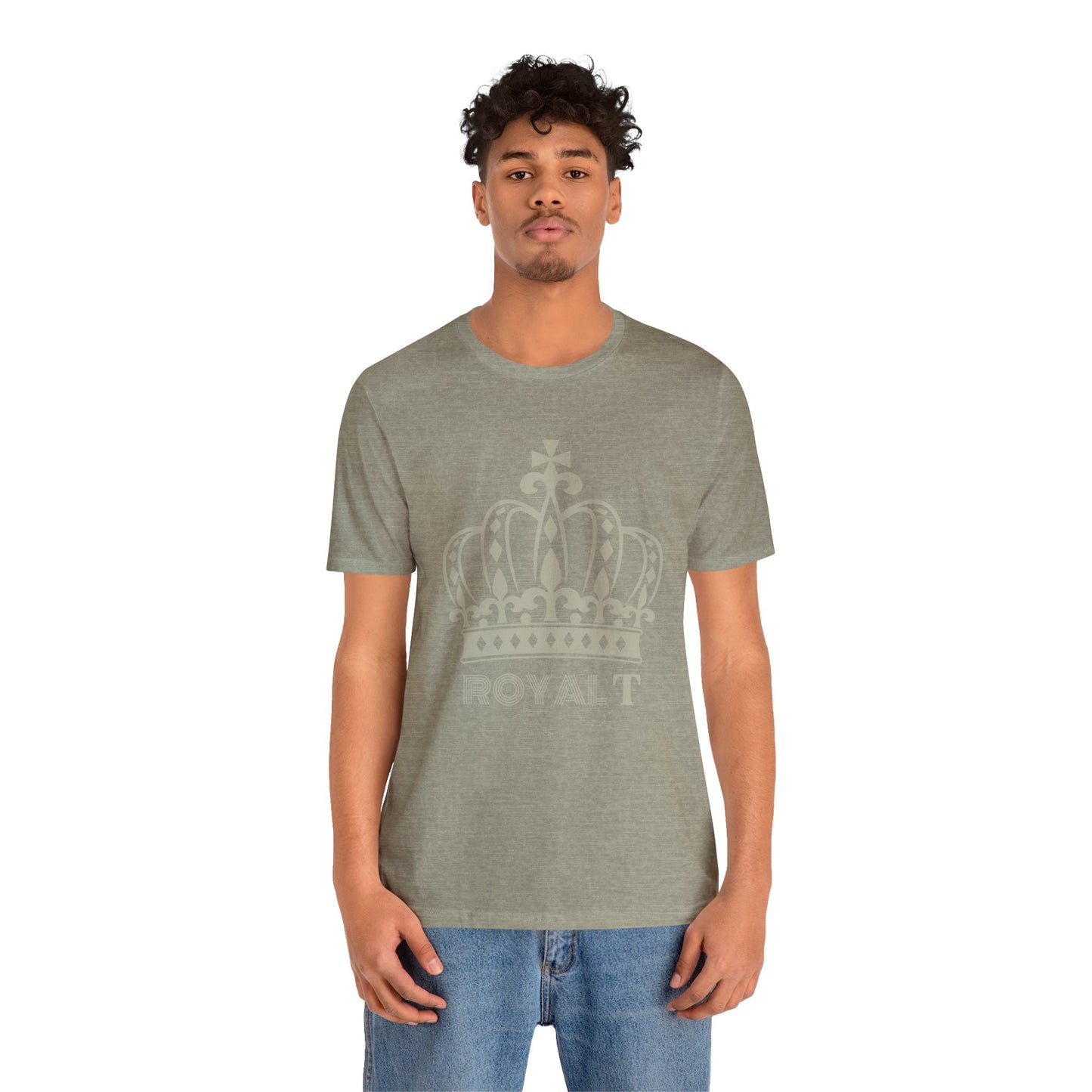 Heather Stone Brown - Unisex Jersey Short Sleeve T Shirt - Stone Brown Royal T