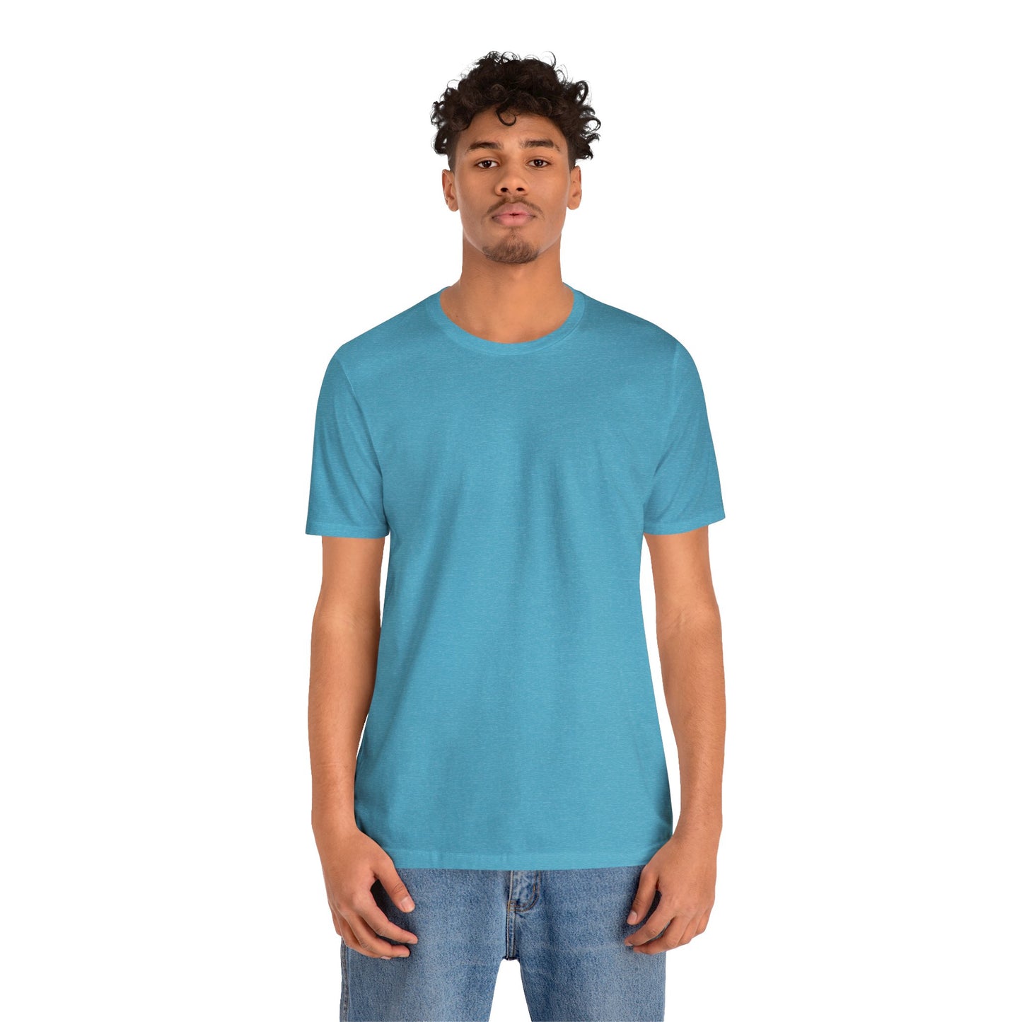 Unisex Jersey Short Sleeve Heather Aqua Blue T Shirt